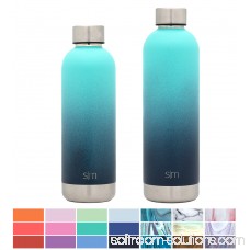 Simple Modern 17oz Bolt Water Bottle - Stainless Steel Hydro Swell Flask - Double Wall Vacuum Insulated Reusable Teal Small Kids Metal Coffee Tumbler Leak Proof Thermos - Caribbean 568032150